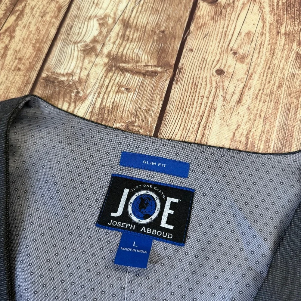 Joseph Abboud Slim Fit Suit Vest Mens Large Gray Button Front Formal NWT